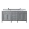 James Martin Vanities Brittany 72in Double Vanity, Urban Gray w/ 3 CM Eternal Jasmine Pearl Quartz Top 650-V72-UGR-3EJP - alternate 1